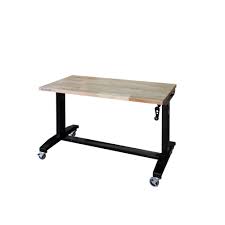 Husky 46 In Adjustable Height Work Table Holt46xdb12 The Home Depot Adjustable Height Work Table Adjustable Height Workbench Computer Desks For Home