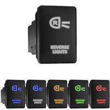 Green sign round latching push button switch 2no 2nc 8p 8 pin 24v dc lamp. Electrical Equipment Supplies Reverse Lights Symbol Led Push Button Rocker Switch Replacement Fit Toyota Switches