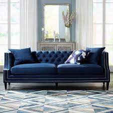 Marilyn 93 Wide Blue Velvet Tufted Upholstered Sofa 20w77 Lamps Plus In 2021 Living Room Sofa Design Blue Sofa Living Sofa Design