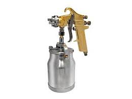 A light, hand held spray gun, powered by compressed air (air compressor is additional item), used for automotive, machinery, fence, and furniture spray painting. Jefferson Professional Suction Feed Spray Gun Watson Hire