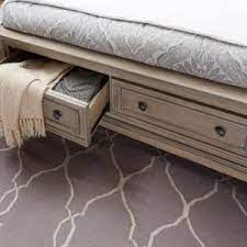 Aside from the drawers on the base, the headboard is also equipped with enough spaces to store personal items or for display this platform bed is unique with the addition of curves even for the headboard. Bethel Light Gray Wire Brushed Storage Platform Bedroom Set American Furnishings Dublin