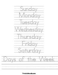 Lots Of Letter Tracing Sheets Days Of The Week Worksheet From Printable Handwriting Worksheets Handwriting Worksheets Pre K Worksheets