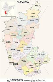 Satellite map of karnataka, cropped outside. Eps Illustration Administrative And Political Map Of Indian State Of Karnataka India Vector Clipart Gg109360433 Gograph