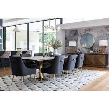 Beatrix Side Chair Dark Grey Brushed Gold Base Dining Room Contemporary Dining Room Interiors Dining Room Design