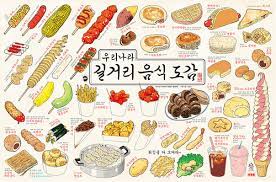 different types of korean street food korean street food korean food food drawing