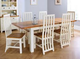 Disclaimer this is a clearance product so may not be in the same condition as when it was ordered. Country Oak 230cm Cream Painted Extending Dining Table 6 Dorchester Cream Painted Chairs