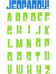 Jeopardy Machine Embroidery Font 044 Embroidery Fonts Digitized Embroidery Designs Monogram Fonts