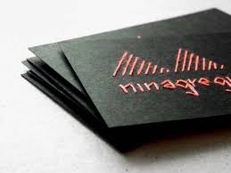 The best business card mockup are with 5 different renders. Embroidered Business Cards And Artwork By Nina Gregier Handmade Business Cards Business Card Design Business Cards Creative