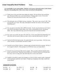 Inequalities Word Problems Worksheet Self Checking Inequality Word Problems Word Problems Word Problem Worksheets