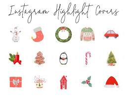 Instagram Story Highlight Icons Ios 14 App Icons 16 Etsy Blog Branding Kit Christmas Apps Christmas Icons