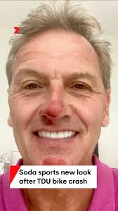 Get well, Soda! Our own Mark Soderstrom is nursing a broken hand and grazed  face after a nasty crash at a Tour Down Under event. #7NEWS