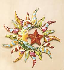 Talavera Painted Metal Sun And Moon Wall Art Moon Wall Art Sun Art Moon Art