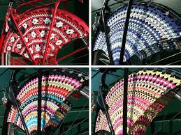 自転車とドレスガード スカートガード 自作 自転車 編み物