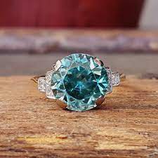 Antique Vintage Art Deco Blue Zircon And Diamond Gold Ring Antique Engagement Rings Vintage Vintage Engagement Rings Vintage Engagement Rings Art Deco