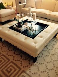 Push two or more square ottomans together to create a unique diy coffee table. 48 Sq Ottoman With Tray Inset Coffee Table Square Ottoman Coffee Table Tufted Ottoman Coffee Table