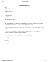 Telecharger Gratuit Formal Resignation Letter In Format