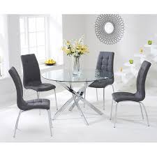Big of a round table to seat 4 you. Satler 4 Person Dining Set Runder Esstisch Aus Glas Esstisch Glas Esszimmerstuhl