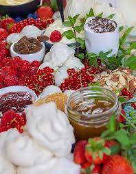 Trace eight x 7cm circles, about 2cm apart, onto each of two sheets of baking paper. Keto Pavlova Dessert Grazing Platter Mad Creations Hub