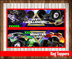 80 Off Sale Monster Jam Party Toppers Monster Jam Bag Topper Instant Download Printable Monster Jam Party Monster Jam Birthday Monster Jam Birthday Party