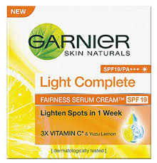 Introducing the new garnier light complete vitamin c booster serum, garnier skin natural's most concentrated brightening and spot reduction formula in a face serum. Garnier Skin Naturals Light Complete Fairness Serum Cream Spf 19 Reviews Ingredients Benefits How To Use Price