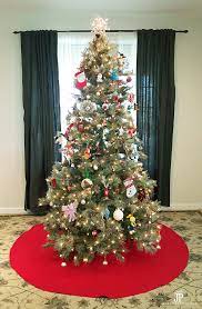 Tree skirt has black trim details and displays the phrase, we wish you a merry christmas, alongside a trio of white trees. Extra Large Diy Tree Skirt Kunin Felt