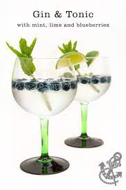 Gin Tonic With Mint Lime And Blueberries For Father S Day Coffee Vanilla Gin Tonic Recipe Gin And Tonic Gin Recipes