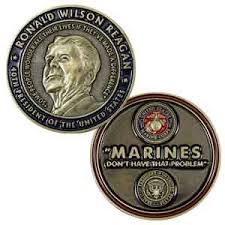 Ronald reagan 1985 quote about the marines plaque. Coin Ronald Reagan Marine Quote The Marine Shop