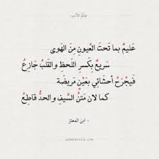 شعر ابن المعتز عليم بما تحت العيون من الهوى عالم الأدب Online Images Arabic Calligraphy Image