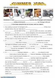 Summer Jobs Language Grade Level Pre Intermediate School Subject English As A Second Language Esl Main Content Jobs And Occupations Lembar Kerja Kosakata