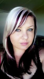 Blonde On Top Purple In The Middle And Black Underneath Multicolored Hair Purple Black Hair Dyed Hair