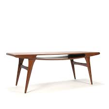 Vintage lane altavista 28 mid century modern round wood coffee side/end table. Teak Vintage Danish Coffee Table With Magazine Space
