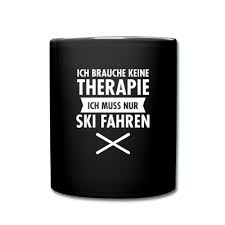 Design Therapie Ski Fahren Tasse Einfarbig Skifahren Skier Fahren