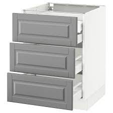 Sektion Base Cabinet W 3 Fronts 4 Drawers White Maximera Bodbyn Gray Ikea Base Cabinets Ikea Bodbyn Grey