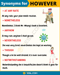 However Synonym 15 Synonyms For However In English 7 E S L Learn English Vocabulary Learn English Words English Vocabulary
