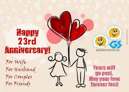 Here are the 65+ funny anniversary ecards and meme cards for wife, husband and loved ones to start their day with smiles on their faces. Happy 23rd Anniversary Images For Husband Wife And Couples