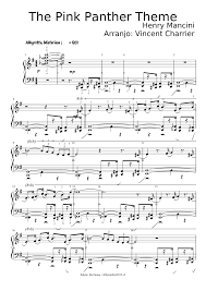 The Pink Panther Theme Henry Mancini Piano Version Sheet Music Download Free In Pdf Or Midi Pink Panther Theme Henry Mancini Pink Panthers