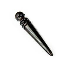 WUTA Ebony Wood Leather Burnisher, Professional Leather Edge Density Black Wood Edge Slicker Leather Tools Polished Grinding Polished(Round Head)