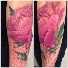 Forearm Bird And Flower Tattoo Realistic Peony In Color On The Forearm Bird And Flower Tattoo Flower Tattoos Tattoos