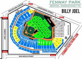 Fenway Park Concert Seating Chart Billy Joel Elcho Table