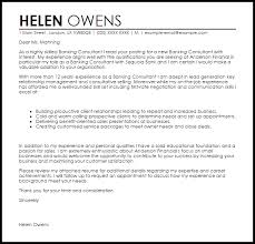 Banking Consultant Cover Letter Sample Cover Letter Templates Examples