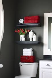 Dark Gray Bathroom Powder Room Small Home Decor Room Makeover Luant bathroom accessory set resin soap dish, soap dispenser, toothbrush holder & tumbler (no tray, red).