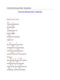 Syafiq farhain sayang maafkan aku live jamminghot. Chord Dan Lirik Lagu Dadali Maafkanlah