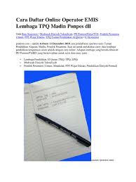 Enter your email and instructions will be sent to you! Cara Daftar Online Operator Emis Lembaga Tpq Madin Ponpes Dll