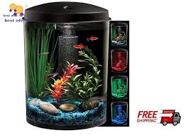 3 Gal Aquarium Fish Tank 360 View Kit With Led Lighting Filter And Air Pump Ebay Fish Pet Tanks Aquarium Kit Aquarium