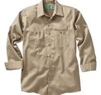 Men's Long Sleeve Cotton Work Shirt | Wrinkle-Resistant ...