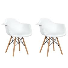This durable armrest cover can be used to organize items around you. Costway Set Of 2 Mid Century Modern Molded Dining Arm Side Chair Wood Legs White New Walmart Com Walmart Com