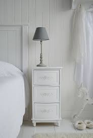 Narrow White Bedside Tables New England Bedroom Furniture White Bedside Table Furniture Bedroom Furniture