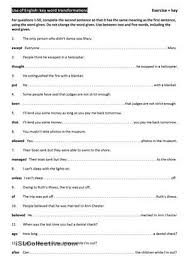 Key Word Transformations B2 Fce Exercise Key 50 Sentences Esl Worksheets Word Transformation Vocabulary Exercises Words