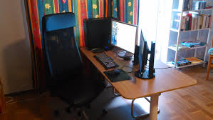 New Ikea Markus Chair Bekant Desk With Oak Veneer And Electric Lift For My Birthday Today R Battlestations Ikea Markus Desk Ikea