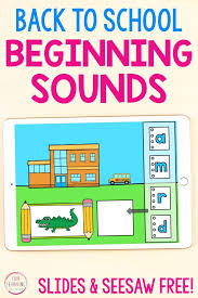 Digital Back To School Beginning Sounds Activity Word Building Activities Digital Learning Classroom Initial Sounds Kindergarten